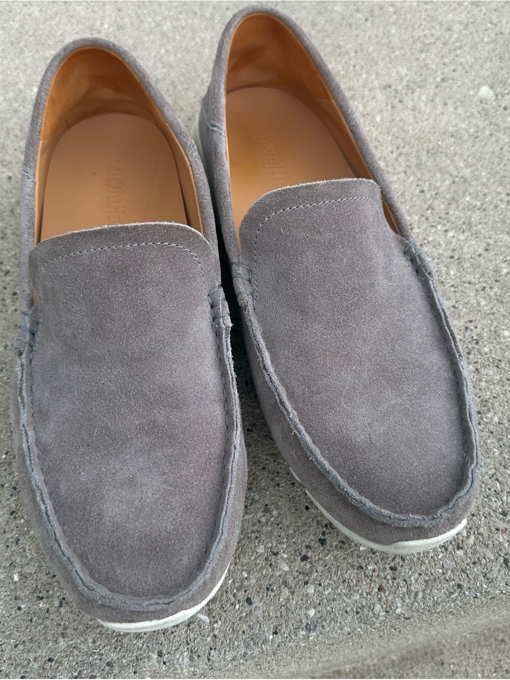 OluKai Men's Suede Slip-On Loafers in Gray